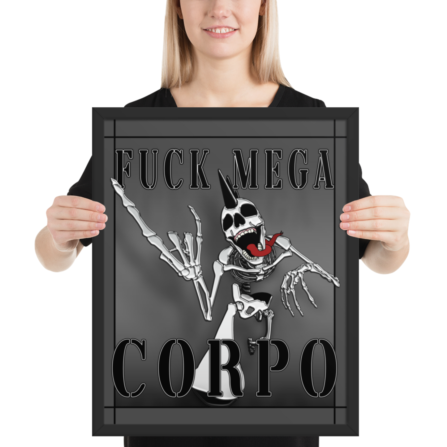 Fuck Mega Corpo Framed Poster